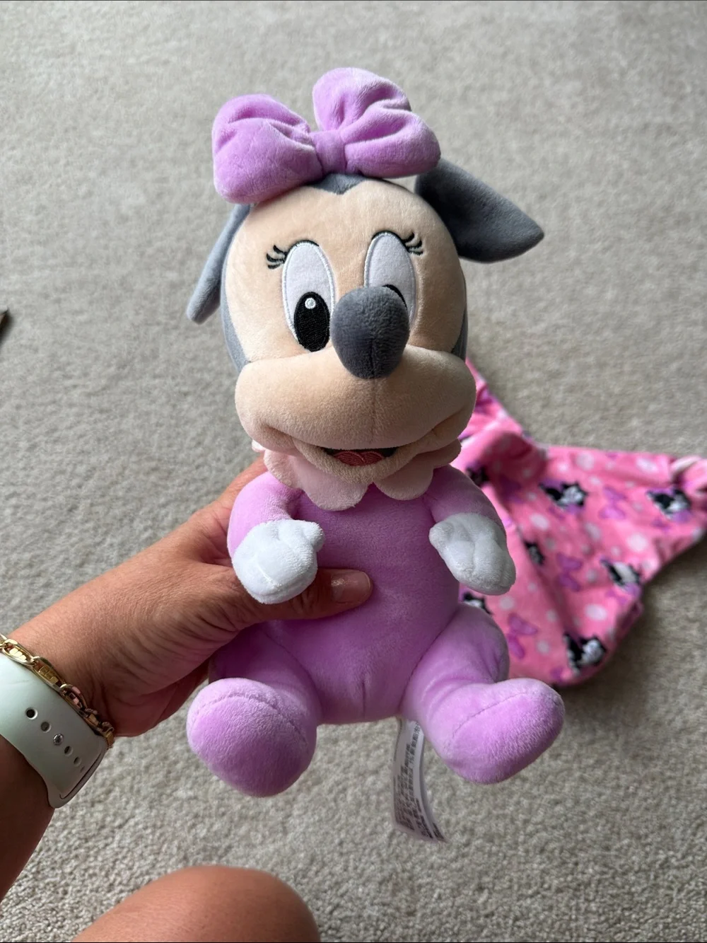 Disney Parks Baby Minnie Mouse Plush in Swaddle Blanket Pouch Plush